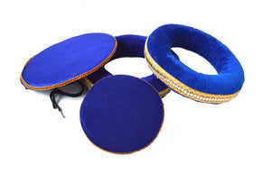 Zaza Percussion - Deluxe Tabla Bayan & Dayan Cushion and Cover (Blue)