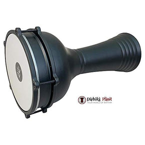 Zaza Percussion 16'' (Length) Turkish Aluminum Darbuka, Synthetic Head (Carbon Black) - Blemish