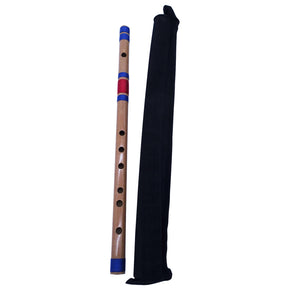 Zaza Percussion- Professional 6 Holes Polished Bamboo Flute Scale B 19.75'' (Indian Flute) W/Carry Bag