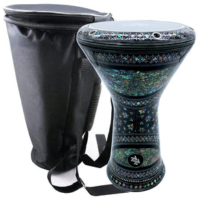 17.5'' Egyptian Castle New Generation - Zaza Percussion Darbuka Doumbek - With Real Green Mother of Pearl