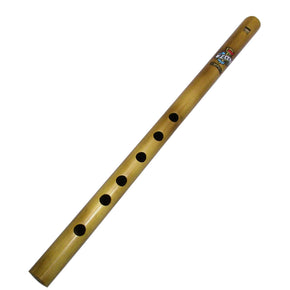 Zaza Percussion- 6 Finger holes -  Polished Bamboo Flute state C# - 16'' (Indian Flute)