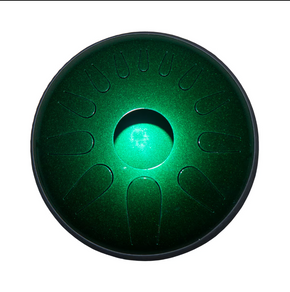 Idiopan Domina Pro 12-Inch 12-Note Tunable Steel Tongue Drum with Pickup- Emerald Green