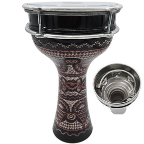 The ZAZA Percussion The 16'' Black Lotus Aluminum Darbuka W/ Zill Internal Jingles