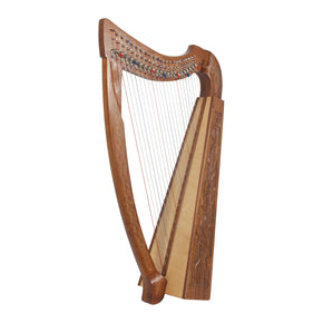 Roosebeck Heather 22 String Celtic Harp Chelby Levers Vine Design