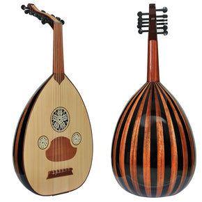Quality Beginner Turkish Oud "The Turkish Butterfly"+Soft Case - (Mahogany-Black/Glossy Finish)-Needs repair