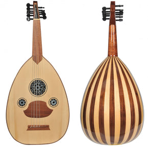 Quality Beginner Turkish Oud "The Turkish Butterfly"+Soft Case - (Walnut-Linden/Glossy Finish)- Needs Repair
