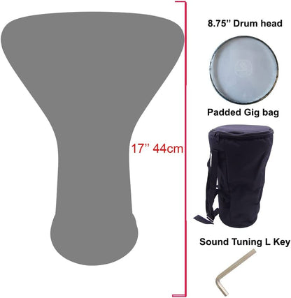 17.75" Copper Metal Gawharet El Fan Darbuka Doumbek With REMO 8.75" Skin Head