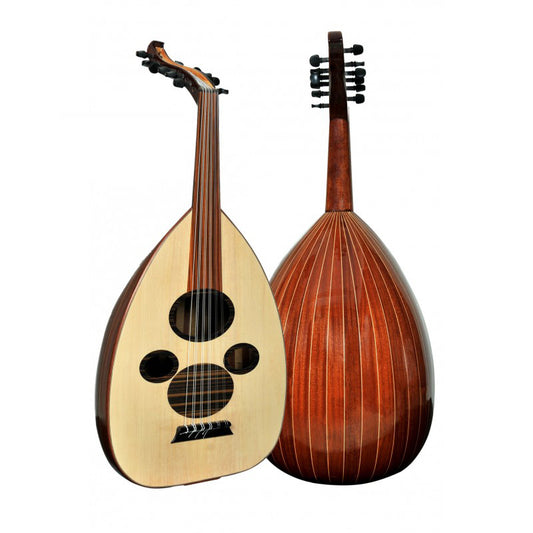 Professional Arabic Mahogany Besir Oud 12 Strings with Soft Carry Case Glossy Finish
