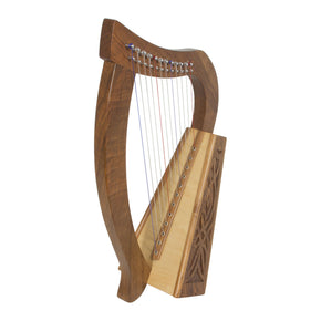 Roosebeck Baby 12 String Harp Walnut Celtic Knotwork Mini Harp