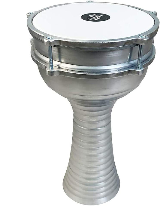 The Zaza Percussion- 16'' Silver Aluminum Darbuka Doumbek