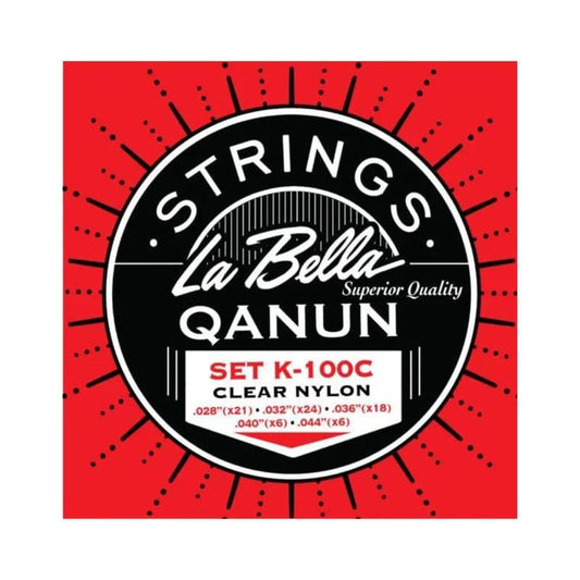 La Bella Set K-100C Clear Nylon Optimal Intonation Qanun/Kanun Strings