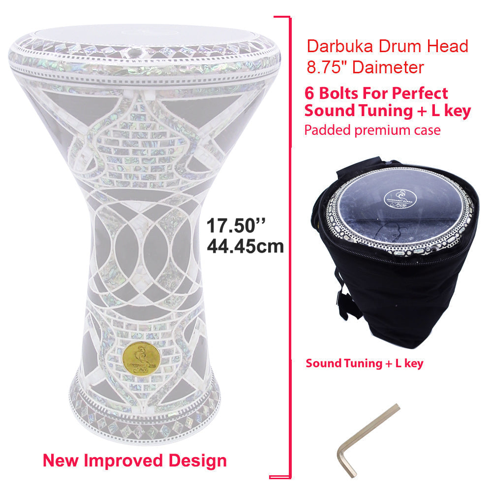17.5'' NG2.0 Crown Gawharet El Fan Mother of Pearl Darbuka Doumbek