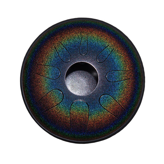 Idiopan Dual Tone 14-Inch Tunable Steel Tongue Drum - Onyx Rainbow