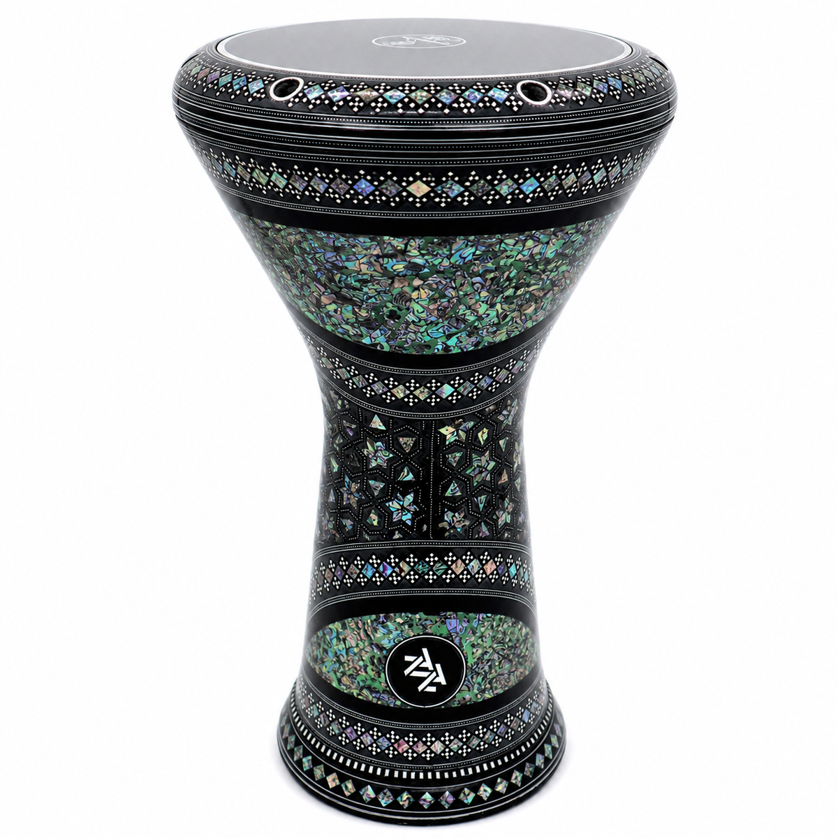 17.5'' Egyptian Castle New Generation - Zaza Percussion Darbuka Doumbek - With Real Green Mother of Pearl