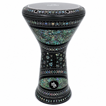 17.5'' Egyptian Castle New Generation - Zaza Percussion Darbuka Doumbek - With Real Green Mother of Pearl