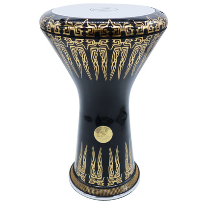 The 17.75'' Stunning Metallic Black Gawharet El Fan Darbuka Doumbek