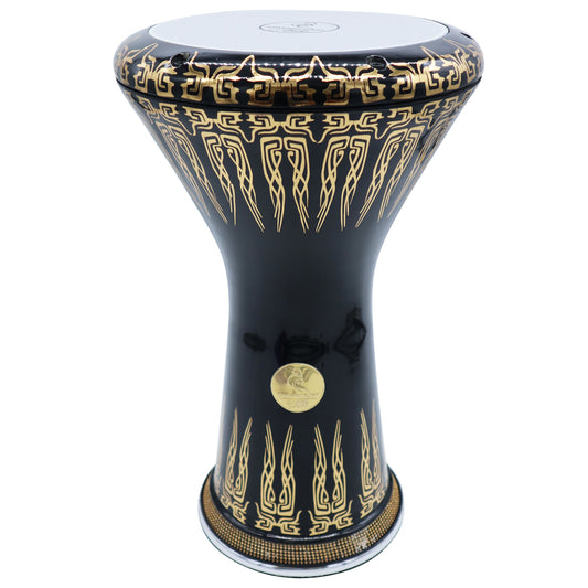 The 17.75'' Stunning Metallic Black Gawharet El Fan Darbuka Doumbek