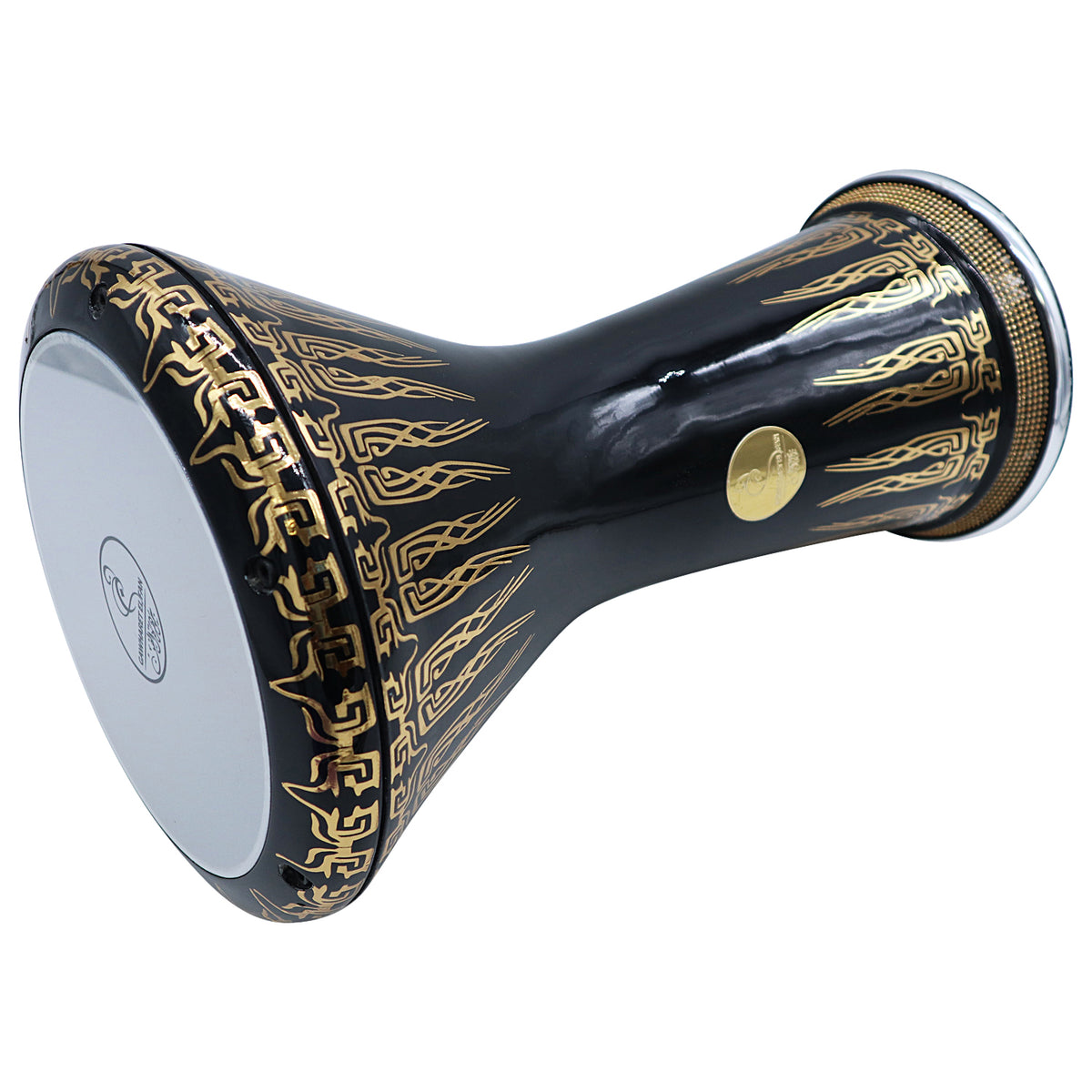 The 17.75'' Stunning Metallic Black Gawharet El Fan Darbuka Doumbek