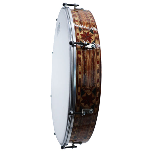 The 16'' Gawharet El Fan Professional Egyptian  Wood  Bandir (Bendir) - (Ban8)