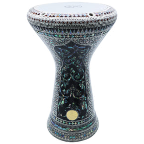 The 21'' Black Widow Sombaty XL Gawharet El Fan Darbuka With Real Blue Mother of Pearl