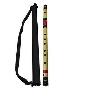 Zaza Percussion- Professional  Scale B bass 21'' Polished Bamboo Bansuri Flute (Indian Flute)  With Carry Bag