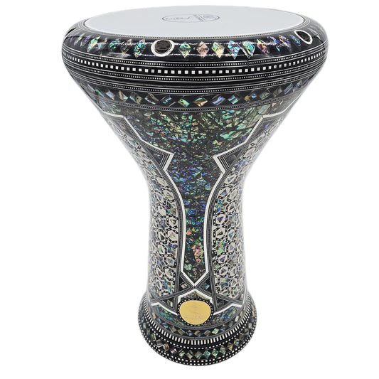 Gawharet El Fan New Generation 17.5" Egyptian Darbuka – Calx Design with Green Mother of Pearl Inlay