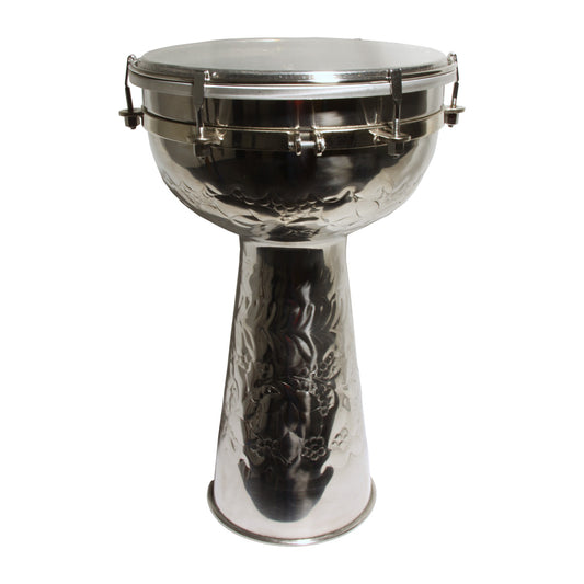 Metal Doumbek with Synthetic Head and Internal Jingles 8-by-14-Inch