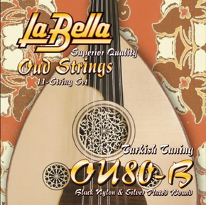 La Bella Silver-Black Nylon Turkish 11-string Oud Strings 22-42