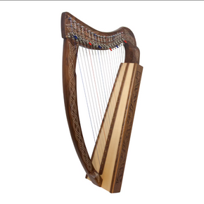 Roosebeck Pixie 19 String Celtic Harp Chelby Levers Walnut Thistle