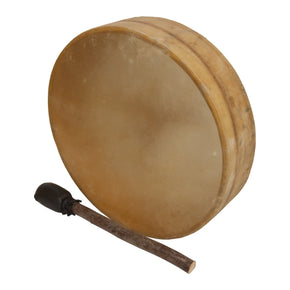 DOBANI 12-Inch Pretuned Calfskin Frame Drum with Antler Handle and Beater