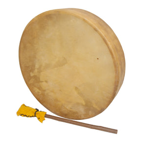 DOBANI 14-Inch Pretuned Calfskin Frame Drum with Antler Handle and Beater
