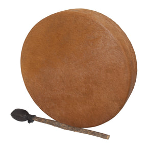 DOBANI 14-Inch Pretuned Hair-On Calfskin Frame Drum with Beater