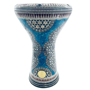 The 17'' Blue Biham Gawharet El Fan Darbuka Doumbek