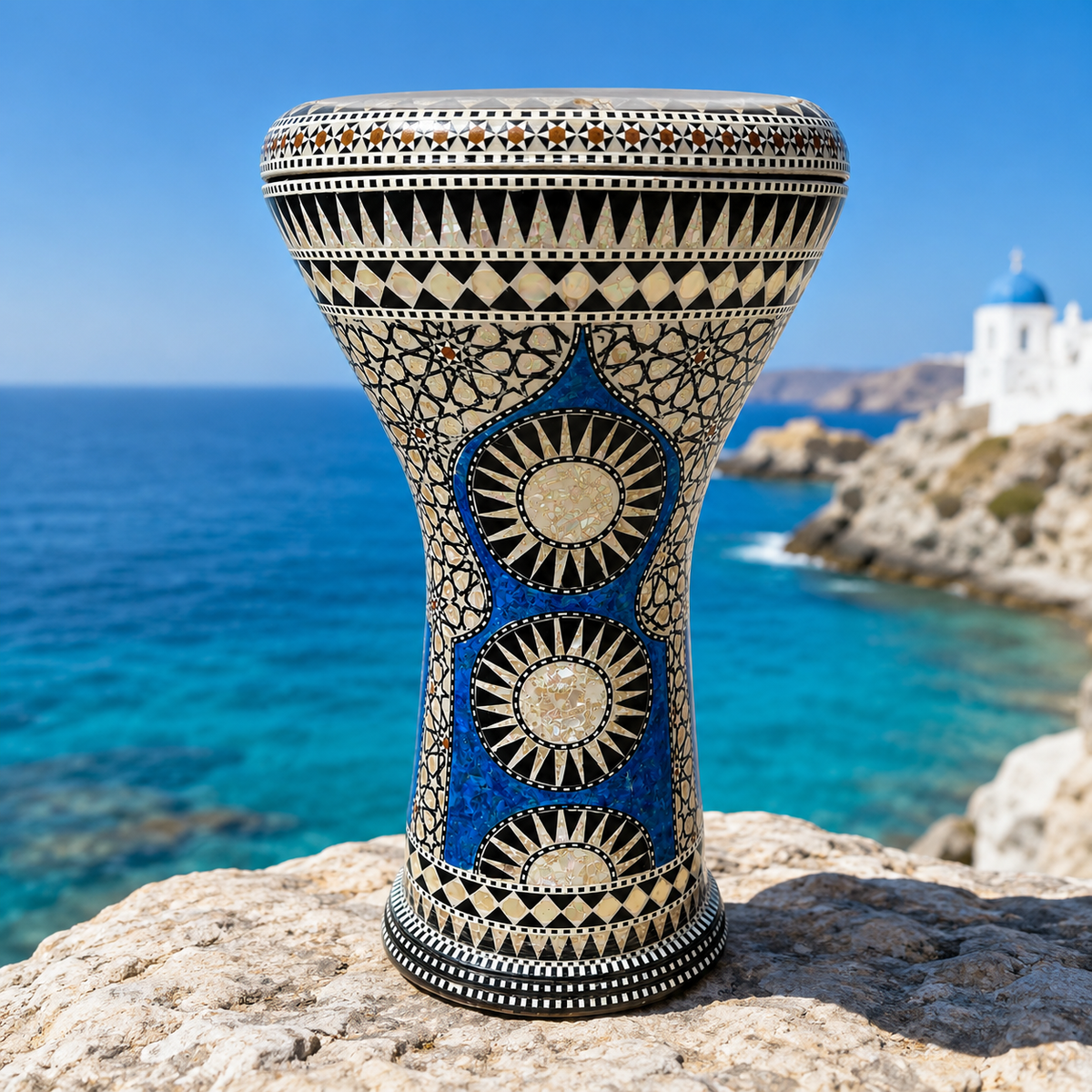 The 17'' Blue Spark Gawharet El Fan Darbuka Doumbek