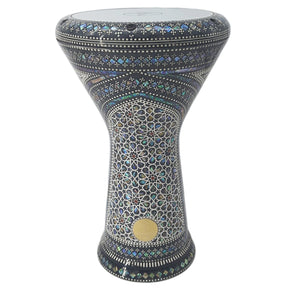 Gawharet El Fan New Generation 17.5" Egyptian Darbuka –  Chort Design with Green Mother of Pearl Inlay