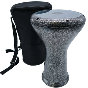 The17" Zaza Percussion Silver Metal Classic Egyptian Darbuka Doumbek (Clear Head) - Blemish