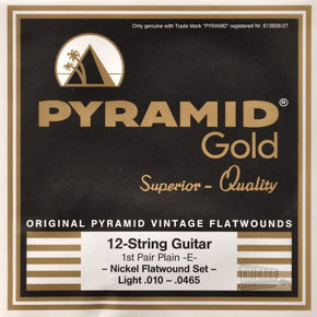 Pyramid Gold Chrome-Nickel Flat Wound 12-String Electric Light 10-465 (310/12)