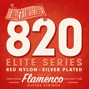 La Bella 820 Elite Red Nylon Flamenco Guitar Strings - Medium Tension