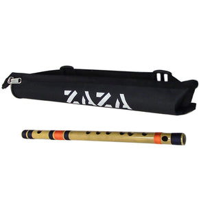 Zaza Percussion- Professional  Scale G Middle Flute 13'' Inches Polished Bamboo Bansuri Flute (Indian Flute)  With Carry Bag