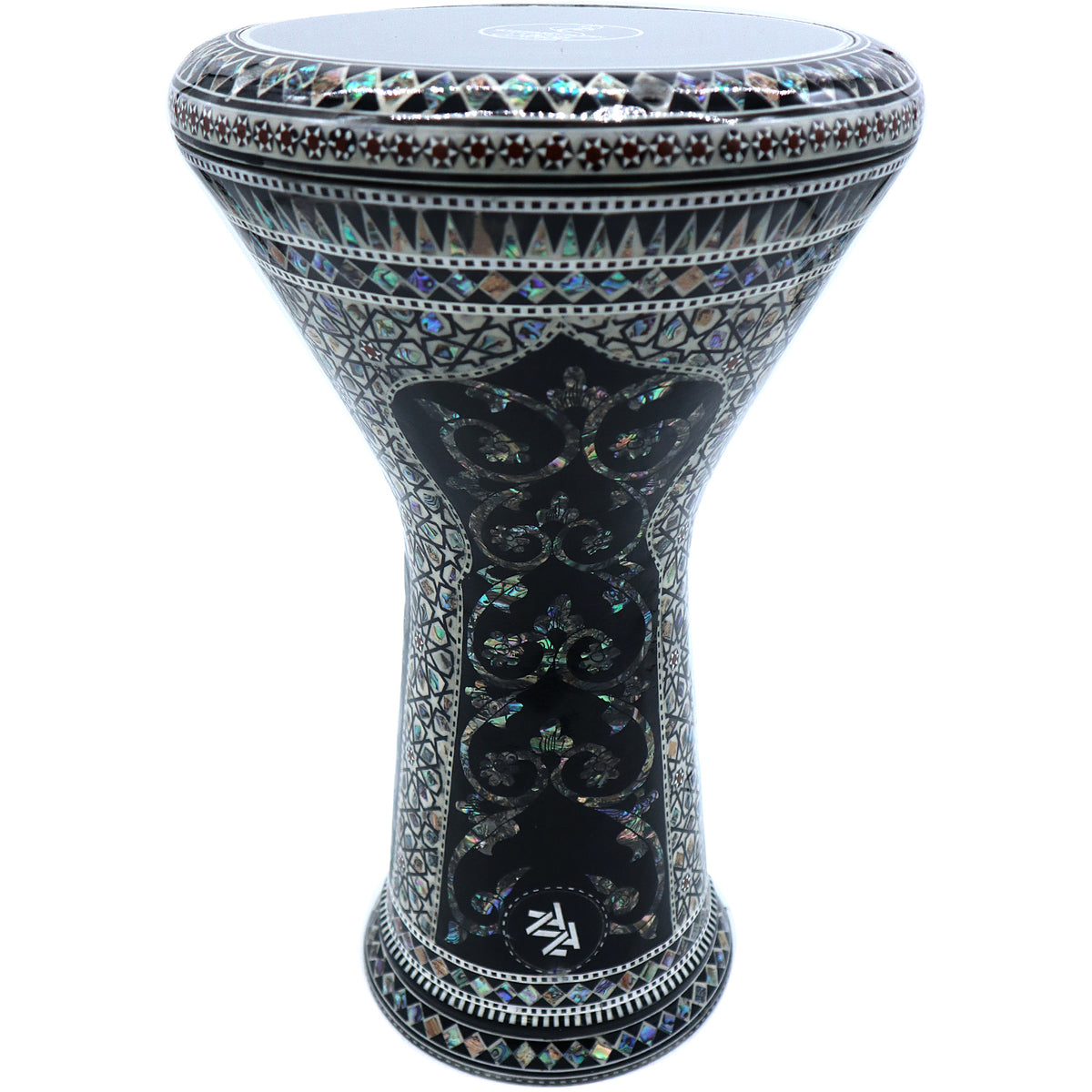 17.5'' Black Pearl New Generation - Zaza Percussion Darbuka Doumbek - With Real Green Mother of Pearl