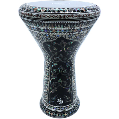 17.5'' Black Pearl New Generation - Zaza Percussion Darbuka Doumbek - With Real Green Mother of Pearl