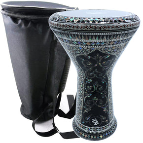 17.5'' Black Pearl New Generation - Zaza Percussion Darbuka Doumbek - With Real Green Mother of Pearl