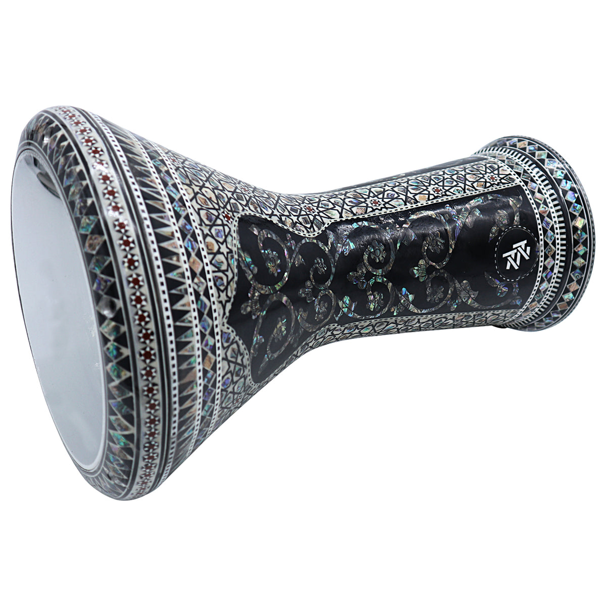 17.5'' Black Pearl New Generation - Zaza Percussion Darbuka Doumbek - With Real Green Mother of Pearl