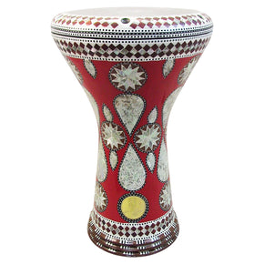 The Red Stargazer Gawharet El Fan 17" Mother of Pearl Darbuka