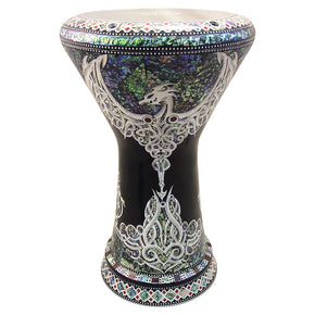 The Black Dragon NG 2.0 Sombaty Gawharet El Fan 18.5" Darbuka With Real Blue Mother of Pearl