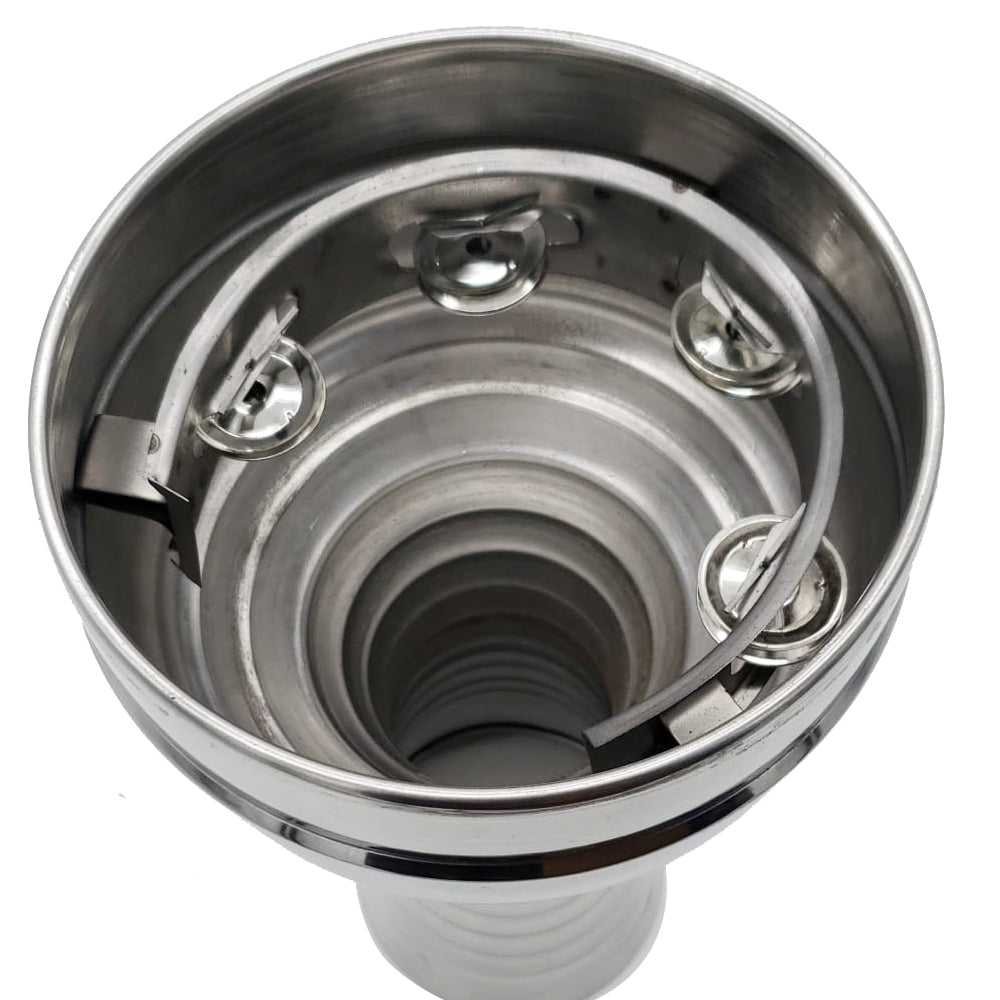 The ZAZA Percussion The 16'' Silver Aluminum Darbuka W/ Zill Internal Jingles-Blemish