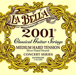 La Bella 2001 MED-HARD Classical Guitar Strings, Silver Plated
