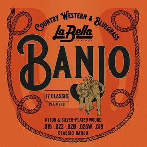 La Bella 17 Classical Banjo, Nylon & Silver-Plated, Plain-Ends strings