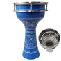 ZAZA Percussion 16" Blue Lotus Aluminum Darbuka With Internal Jingles - Turkish Hand Drum