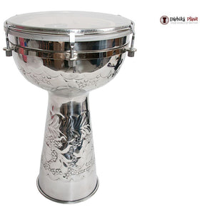 8" X 14" Turkish Metal Doumbek with Synthetic Head and Internal Jingles 
